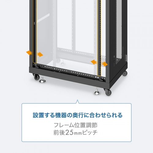 サーバーラック 19インチ 中型 18U 奥行100cm ブラック CP