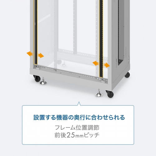 サーバーラック 19インチ 中型 18U 奥行100cm ライトグレー CP