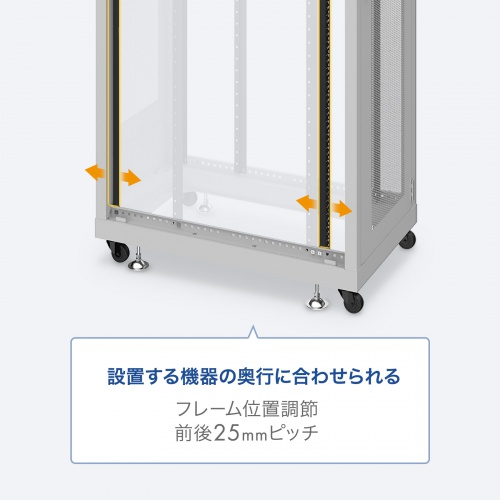 サーバーラック 19インチ 中型 18U 奥行100cm メッシュパネル