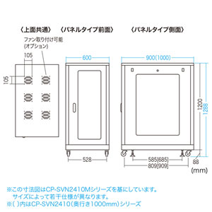 サーバーラック 19インチ 中型 24U 奥行100cm メッシュパネル