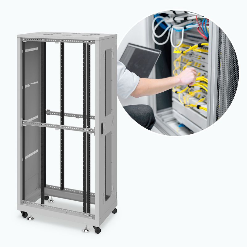 サーバーラック 19インチ 大型 42U 奥行90cm ライトグレー