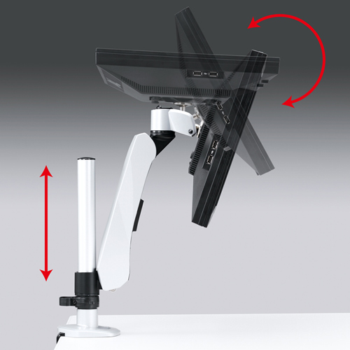 パソコン用モニターアーム(2面・水平垂直可動) CR-LA1007