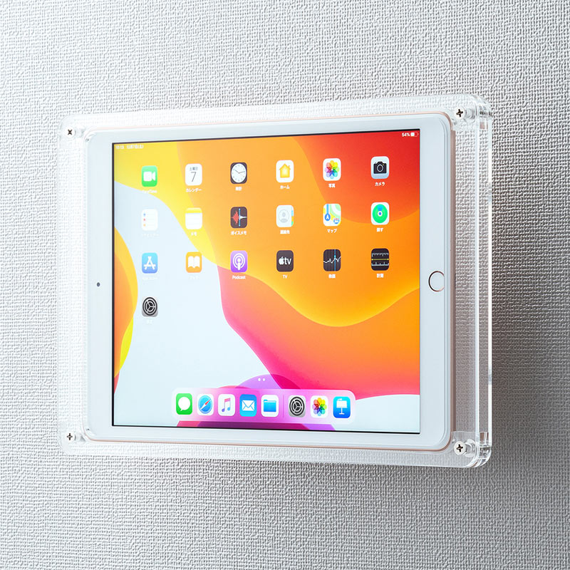 iPad 10.2インチ用 アクリルケース VESAマウント対応 壁掛け モニターアーム取り付け用CR-LAIPAD14の販売商品  |通販ならサンワダイレクト