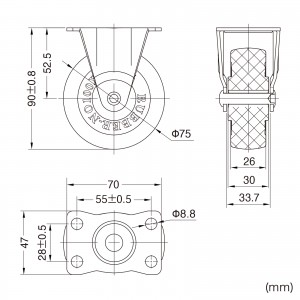 未使用　安全キャスター75mm Amazon | ナンシン 産業用キャスター 自在φ75ウレタン車輪