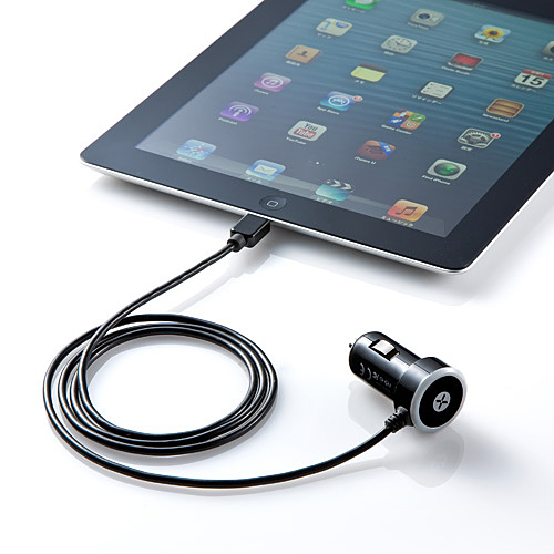 iPad 車載充電器（iPad Air・iPhone 6・iPod touch第5世代・iPod  nano第7世代対応・Lightning充電器・2.4A） DCA288-B