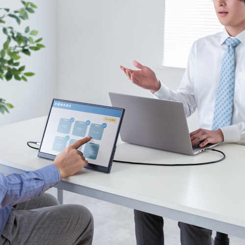 ���o�C�����j�^�[ 14�C���` �X�^���h�Ή� USB Type-C�ڑ� HDMI 1920�~1200 WUXGA ���o�C���f�B�X�v���C