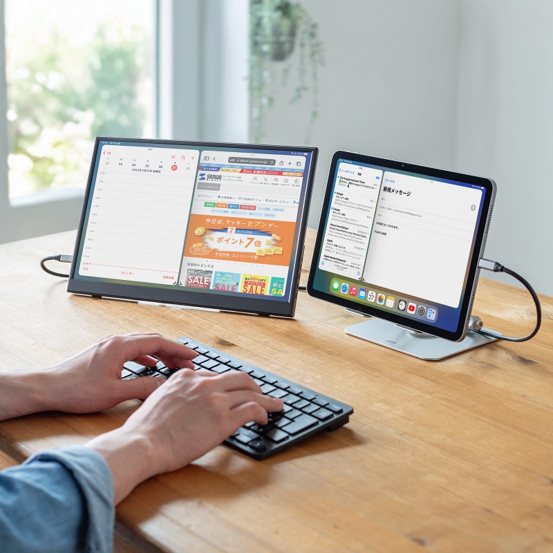 ���o�C�����j�^�[ 14�C���` �X�^���h�Ή� USB Type-C�ڑ� HDMI 1920�~1200 WUXGA ���o�C���f�B�X�v���C