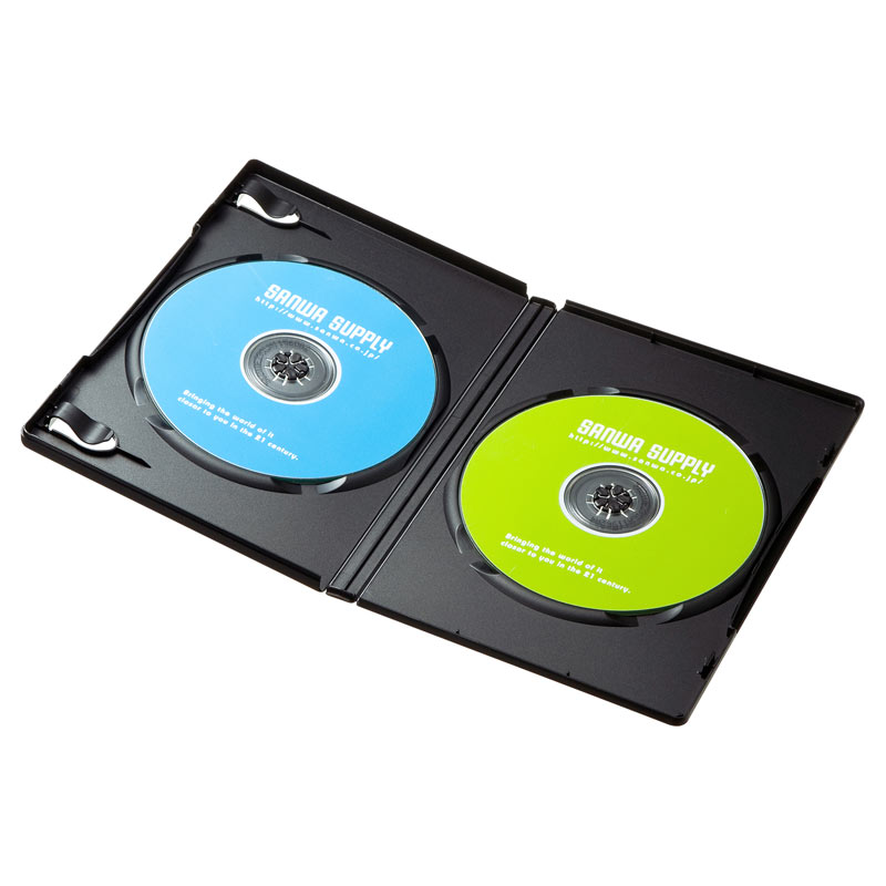 DVDトールケース（2枚収納・3枚セット・ブラック） DVD-TN2-03BKN