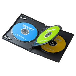 DVDトールケース（3枚収納・3枚セット・ブラック）