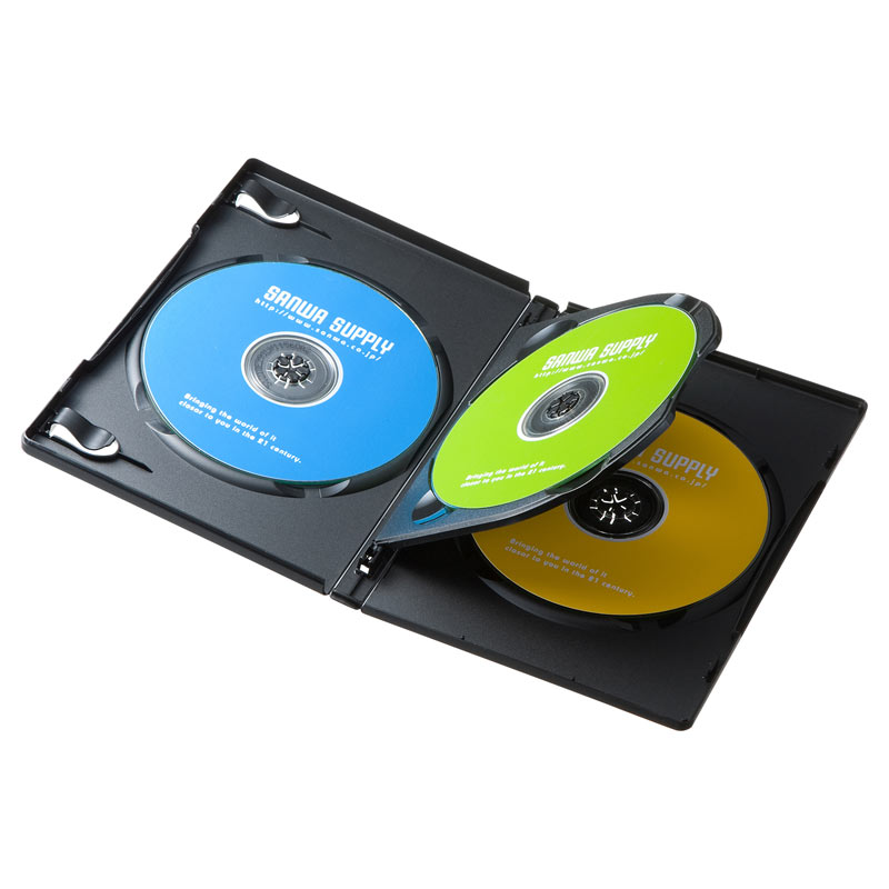 DVDトールケース（3枚収納・10枚セット・ブラック） DVD-TN3-10BKNの 