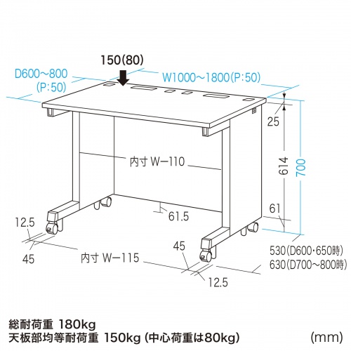 efXN Z~[I[_[fXN  ItBXfXN p\RfXN ubN 110cm s70cm 70cmy󒍐Yiz ED-SK11070BK