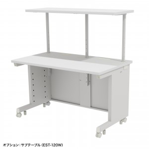 ホワイトデスク 幅120cm 奥行60cm オフィスデスク スチールデスク 配線収納付き 平机 幅1200 奥行