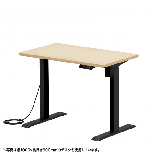 [美品] 電動昇降デスク 幅160cm 奥60cm 引出し付き e電動昇降デスク 事務机 平机 セミオーダーデスク 特注 薄い木目