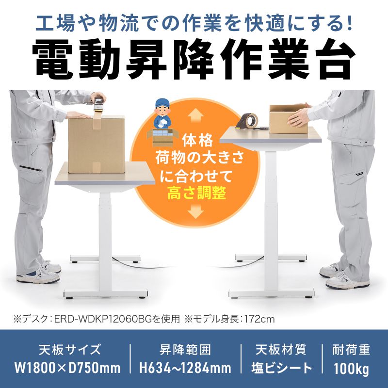 �d�����~��Ƒ� �d�����~�f�X�N �X�^���f�B���O�f�X�N ��Ƒ� ���r�V�[�g �ω׏d 100kg ��180cm ���s75cm