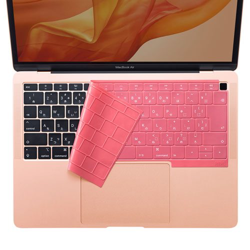 MacBook Air 13.3インチ Retinaディスプレイ用キーボードカバー(シリコン・極薄・ピンク) FA-SMACBA13RP