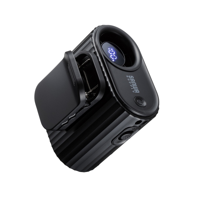 2WAY�x���g�t�@�� USB��@ �E�G�X�g�t�@�� ���ő̓d�r �������t�@�� ������ 100�i�K���� ������/�񂩂� �ȈՋ󒲍�ƕ� ���^ ���S LED�c�ʕ\�� USB-C�[�d �u���b�N