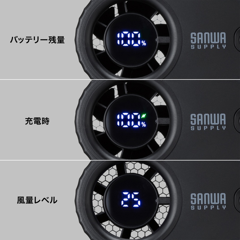 2WAY�x���g�t�@�� USB��@ �E�G�X�g�t�@�� ���ő̓d�r �������t�@�� ������ 100�i�K���� ������/�񂩂� �ȈՋ󒲍�ƕ� ���^ ���S LED�c�ʕ\�� USB-C�[�d �u���b�N