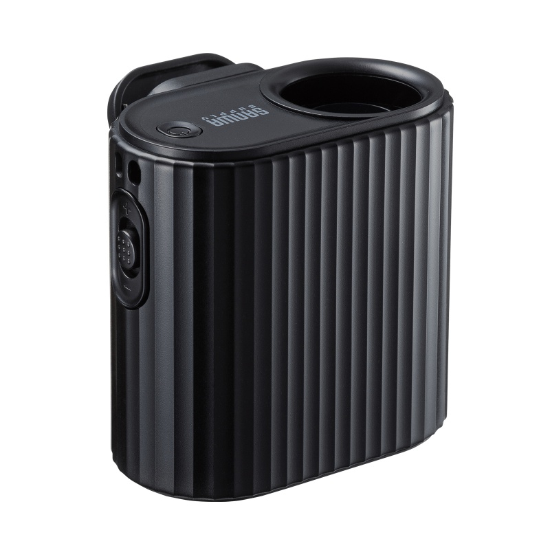 2WAY�x���g�t�@�� USB��@ �E�G�X�g�t�@�� ���ő̓d�r �������t�@�� ������ 100�i�K���� ������/�񂩂� �ȈՋ󒲍�ƕ� ���^ ���S LED�c�ʕ\�� USB-C�[�d �u���b�N