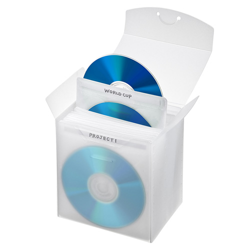 CD/DVD不織布ケース（ブルーレイディスク対応・収納ケース付き・25枚入り・クリア）