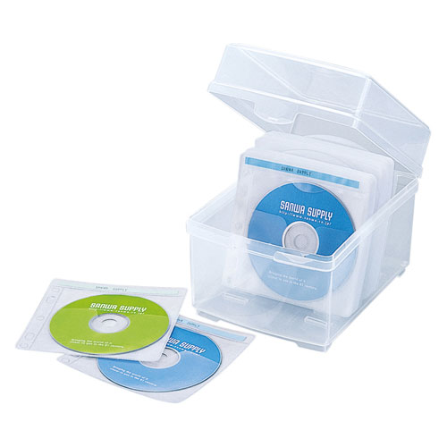 Cd Dvdケース プラスチック ボックスタイプ 不織布ケース付き 100枚収納 Fcd Fbox100n2の販売商品 通販ならサンワダイレクト
