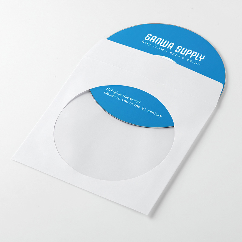 ディスクケース（DVD・CD・紙・50枚入り・ホワイト） FCD-PS50WN