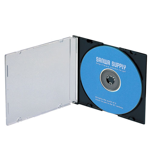 Blu-ray・DVD・CDケース（スリムタイプ・100枚セット・ブラック） FCD-PU100MBKN