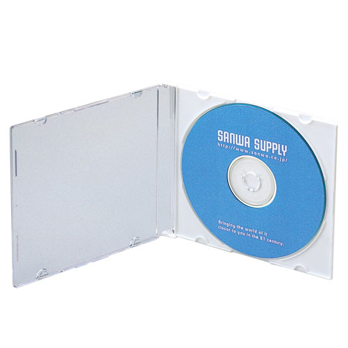Blu-ray・DVD・CDケース（スリムタイプ・100枚セット・ホワイト） FCD-PU100MWN