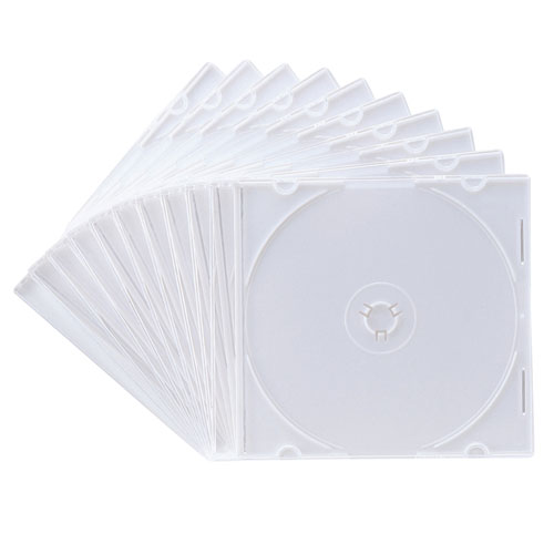 Blu-ray・DVD・CDケース（スリムタイプ・10枚セット・ホワイト） FCD-PU10MWN