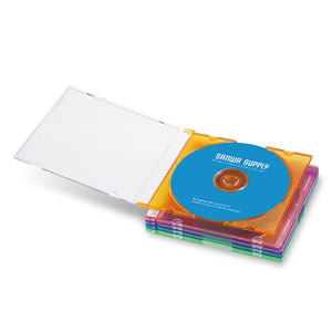CD・DVD・ブルーレイ ケース（スリム・30枚セット・5色ミックス） FCD-PU30MX