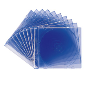DVD・CDスリムプラケース（クリアブルー・10枚セット）FCD-U10BLNの