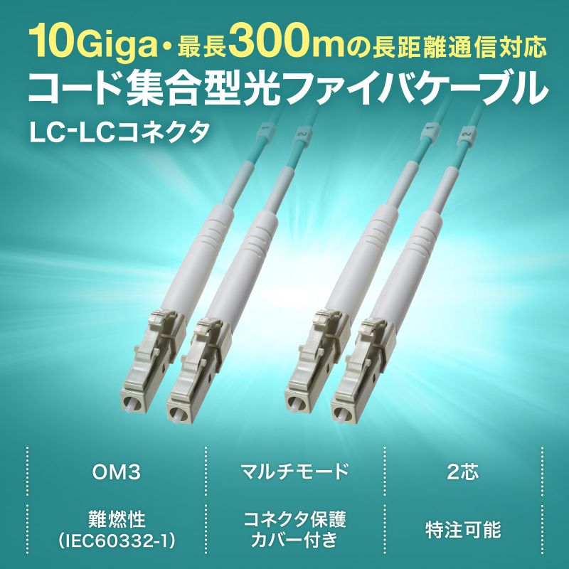 OM3コード集合型光ファイバケーブル（50m） HKB-CSOM3LCLC-050の通販