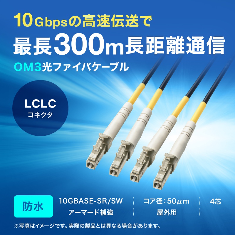 �h�����o�X�g���t�@�C�o�P�[�u�� OM3 10GBASE-SR/SW�K�i 10Gbps �}���`���[�h 50��m 4�c ���[LC�~4 PBT�`���[�u 5m