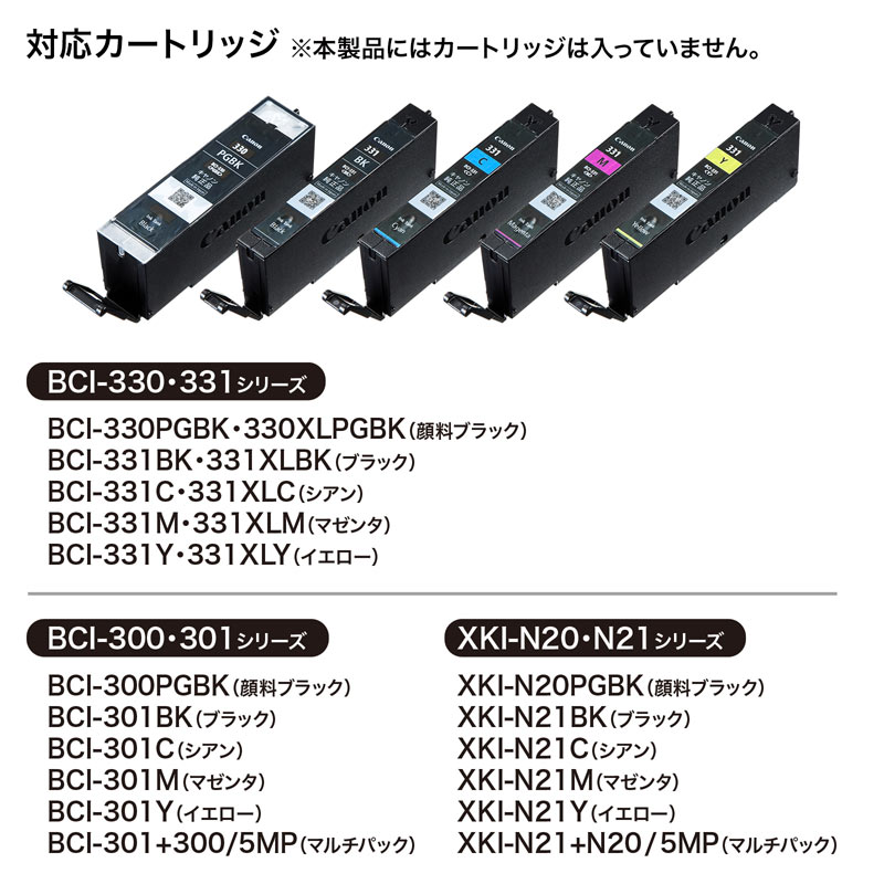 詰め替えインク　BCI-300/301シリーズ対応 INK-C301S5S