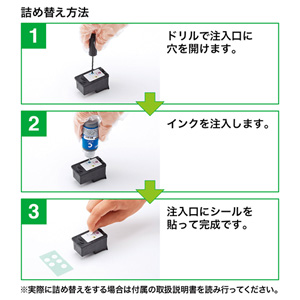 詰め替えインク（BC-311 （シアン・マゼンタ・イエロー）対応3色