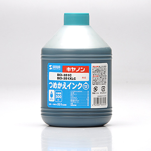 数量限定特価】大容量・詰替えインク キャノン BCI-351C対応（500ml・83回分・シアン）INK-C351C500の販売商品  |通販ならサンワダイレクト