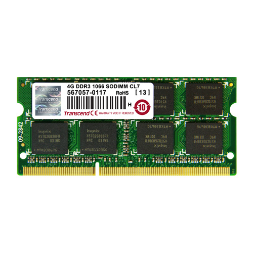 Transcend 4GB Memory for NotePC^DDR3-1066iPC3-8500j JM1066KSN-4G JM1066KSN-4G