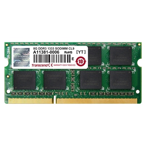 Transcend 8GB Memory for NotePC^DDR3-1333iPC3-10600j JM1333KSH-8G JM1333KSH-8G