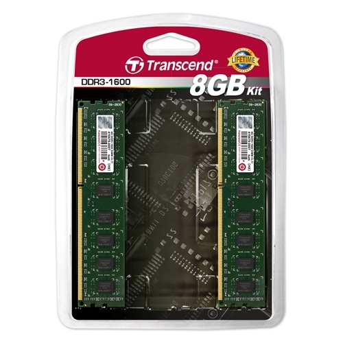Transcend 8GBi4GB~2j fXNgbvPCp݃ JetRam^PC3-12800(DDR3-1600) JM1600KLN-8GK JM1600KLN-8GK