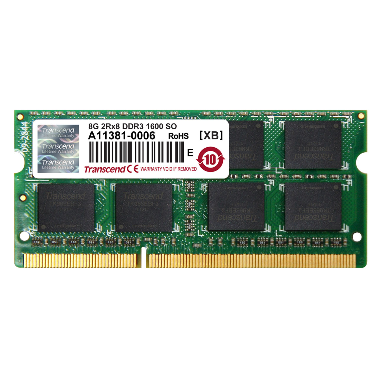 Transcend ノートPC用増設メモリ 8GB DDR3-1600 PC3-12800 SO-DIMM JM1600KSH-8G。  JM1600KSH-8G