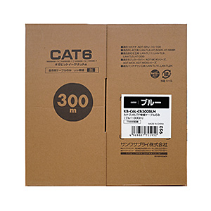 CAT6UTP単線ケーブルのみ（ブルー・300m）