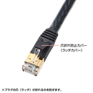 Cat 7 フラットLANケーブル 0.5m ブラック KB-FL7-005BKNの販売商品