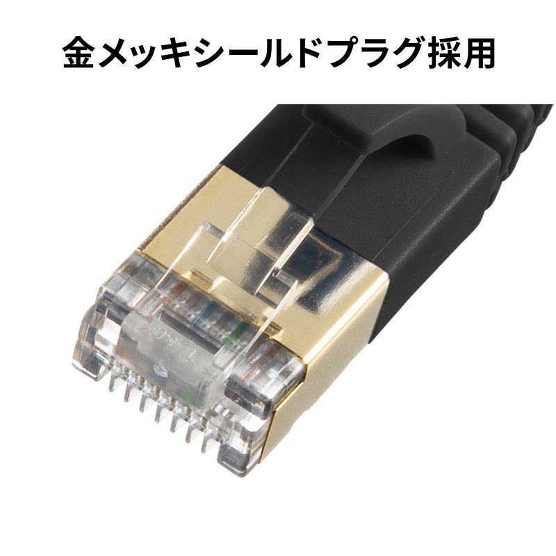 CAT7�E���g���t���b�gLAN�P�[�u���i0.5m�E�u���b�N�j