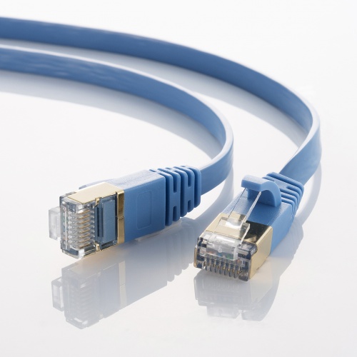 CAT7�t���b�gLAN�P�[�u�� 10m �u���[