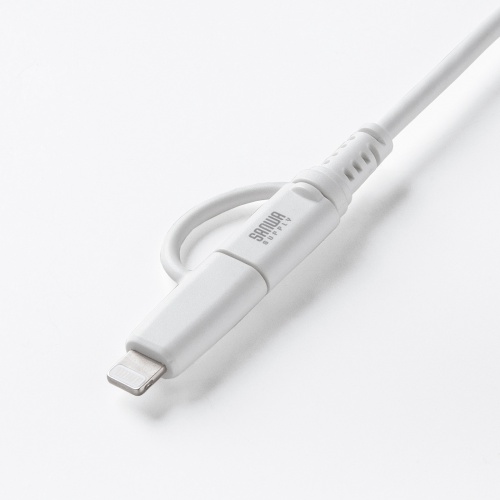 USB Type-C�P�[�u�� Lightning�ϊ� 2in1  PD60W�Ή� USB2.0 MFi�F�ؕi iPhone16 iPhone14�ȑO �f�[�^�]�� �[�d 1m �z���C�g