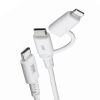 USB Type-C�P�[�u�� Lightning�ϊ� 2in1  PD60W�Ή� USB2.0 MFi�F�ؕi iPhone16 iPhone14�ȑO �f�[�^�]�� �[�d 1m �z���C�g