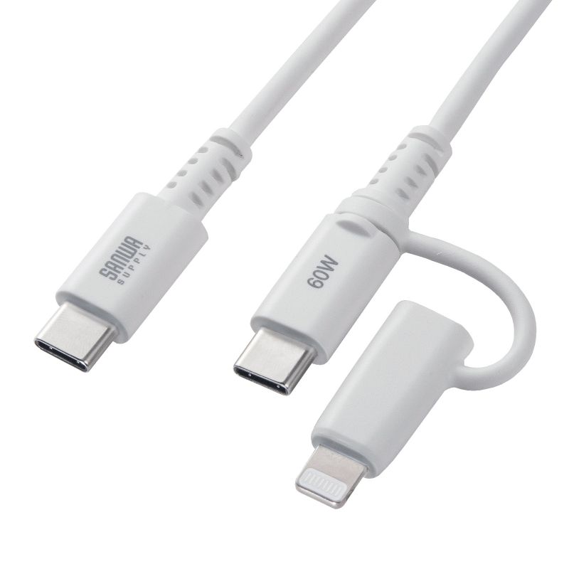 美顔器 ホワイト/ブルー 充電ケーブル付き AC充電器 急速充電 USB-A×1/USB-C×1 USB-Cケーブル付属 2個