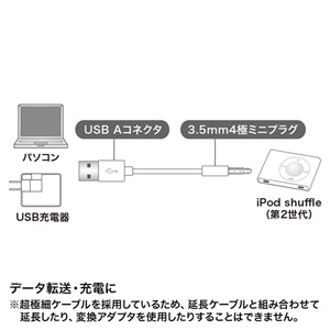 iPod shuffle（第2世代）USB ケーブル KB-IPUSBSSKの販売商品 |通販