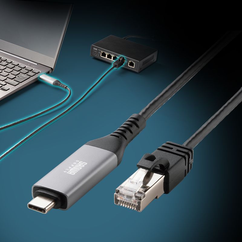 USB Type-C LANϊP[u JeS6 1Gbps MKrbg C to LAN MACAhXpXX[Ή rfIʘb Q[ 2m KB-SL6CLAN02BK