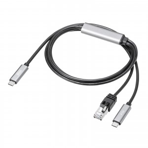 USB Type-C LAN�ϊ��P�[�u�� PD100W�[�d 1m �J�e�S��6A 1Gbps �M�K�r�b�g C to LAN MAC�A�h���X�p�X�X���[�Ή� �r�f�I�ʘb �Q�[��
