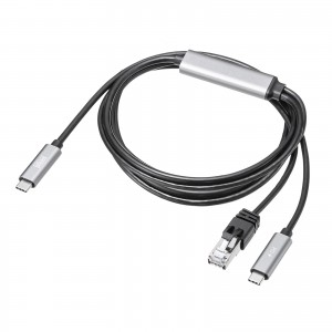 USB Type-C LANϊP[u PD100W[d 2m JeS6A 1Gbps MKrbg C to LAN MACAhXpXX[Ή rfIʘb Q[